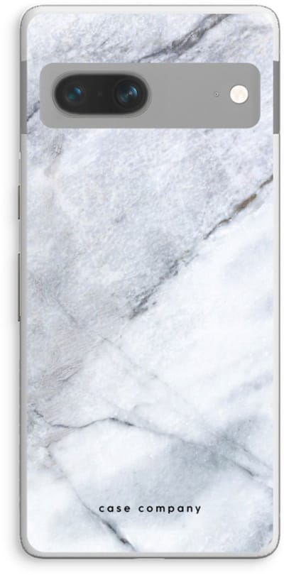 Case Company® - Hoesje geschikt voor Google Pixel 7 hoesje - Witte marmer - Soft Cover Telefoonhoesje - Bescherming aan alle Kanten en Schermrand