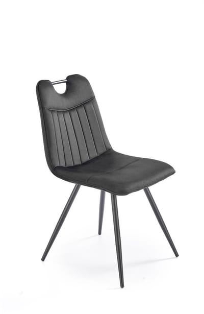 Luxury4Home W163 - Gestoffeerde Stoel - Zwart - Met Handvat - Zwart Frame