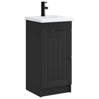 vidaXL - Badkamer - Vanity - met - Wastafel - Zwart - 42 - x - 40 - x - 84,5 - cm