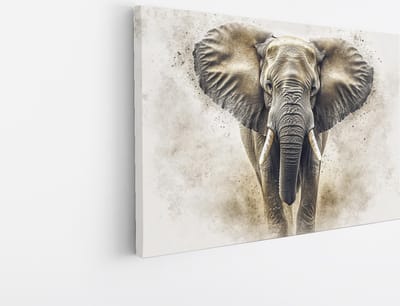 Saammp Canvas Schilderij - Abstract - Olifant - Portret - Dieren - 45x30 - Foto op canvas - Wanddecoratie - muurdecoratie Woonkamer - Slaapkamer decoratie - Canvas Print