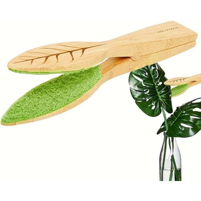 1 stuks Houten Bladreinigingstang Handheld Groene Plant Stofborstel Plantverzorging Reinigingsgereedschap Tuinbenodigdheid Bladreiniger Accessoire lichtgroene kleur