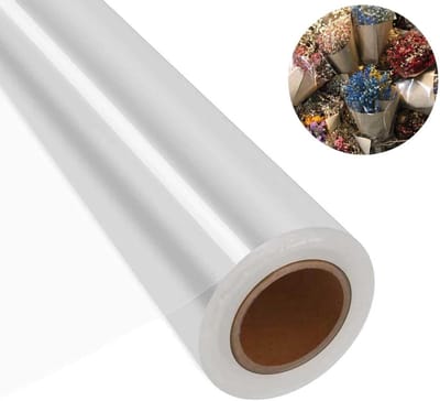 Cellofaanrol - Cadeaupapier - Geschenkverpakking - Bloemen - Transparant - Voor Cadeaus - 80cm x 30m - Allecta
