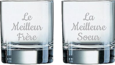 Whiskeyglas gegraveerd - 20cl - Le Meilleur Frère & La Meilleure Soeur