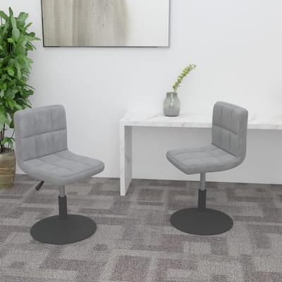 vidaXL - Eetkamerstoelen - draaibaar - 2 - st - fluweel - lichtgrijs