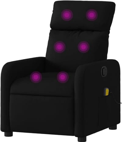 Relaxfauteuil Stof - Leunstoel Massage - Ontspanning Thuis - 6 Trilmassagepunten - 66 x 895 x 955 cm - Zwart