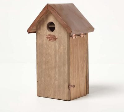 Homescapes Koolmezen Nestkast gemaakt van grenenhout met een koperen dak