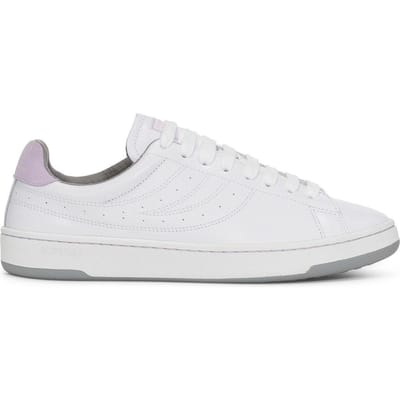 Superga Volwassene 4833 Lendl Leren Trainers (Wit/Violet Lilla/Medium Grijs)