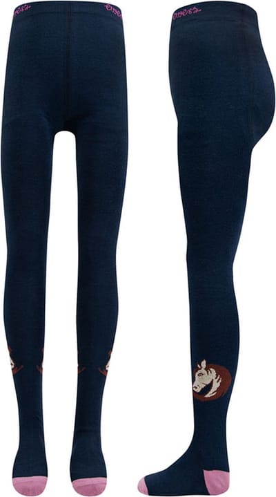 Ewers Maillot Kindermaat - Donkerblauw/Oudroze met Paardenhoofd-92/98