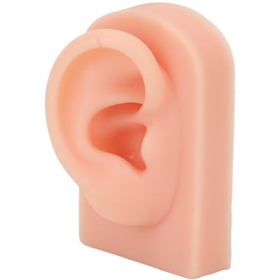 Modèle d'oreille en silicone souple et flexible, oreille droite réutilisable, modèle d'oreille humaine pour l'entraînement au perçage d'oreilles et l'exposition de boucles d'oreilles