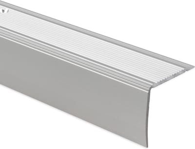 FLOORDIREKT Trapneusprofiel - Trapprofiel - Integral - Hoekprofiel - Voorgeboord - Zilver - 30 x 20 mm - Lengte: 90 cm
