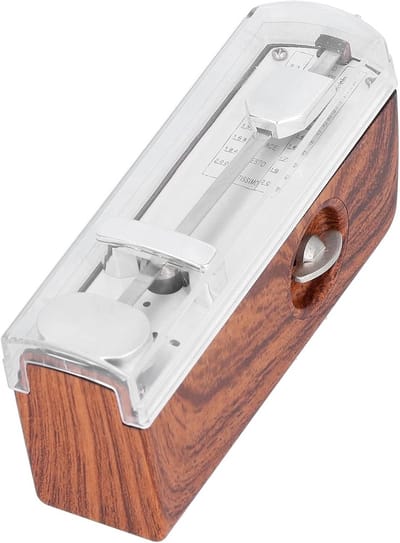 Mini Metronoom - Ritmische Hulp - Muziek Oefenen - Mechanisch Zonder Batterijen - Compact Formaat - Natuurlijk Hout