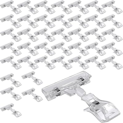 40 Stuks Duidelijke Draaiende Plastic Display Clips, POP Style Tag Holders voor Winkelverkoop en Merchandise Signalen