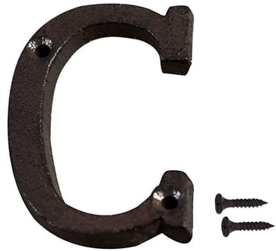 Dailygoods- Huisnummer Gietijzer 7.5cm - Zwart Huisnummer - Duurzaam Staal - Eenvoudig te Installeren - Geschikt voor Thuis/Café - Premium Kwaliteit - Adresnummer