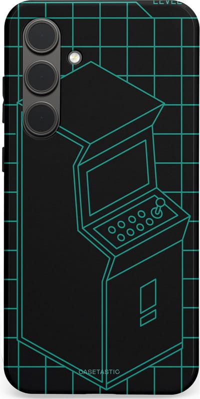 Casetastic Hoesje Geschikt voor Samsung S24 Plus - Stijlvolle Beschermende Duo-layer Case - Retro joystick