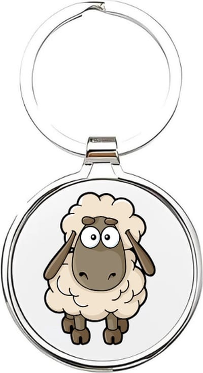Akyol - Schapen Sleutelhanger - schaap - Dierenliefhebbers - Lammetje - Kinderboerderij - dieren - boerderijdieren - lam - schaapje - cadeau voor een dierenliefhebber - sheep - schapenboer - wol - 4 x 7,5 CM