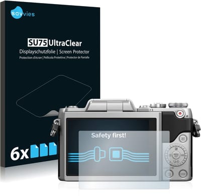 Savvies - Screenprotector voor Panasonic Lumix DMC-GF7 - Folie Beschermfolie transparant 6 Stuks