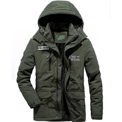 Heren Winter Fleece Verdikte Warme Gewatteerde Jas Business Casual Heren Middelbare Leeftijd Gewatteerde Jas met Capuchon 3XL black