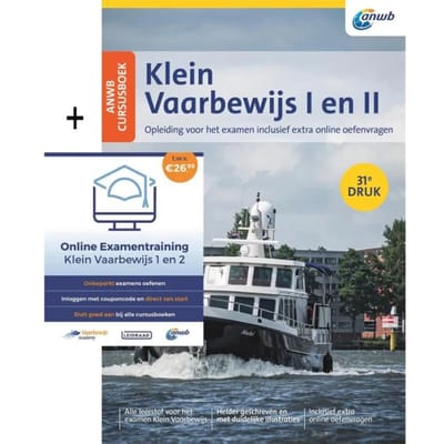 ANWB Cursusboek Klein Vaarbewijs I en II + Online Examentraining