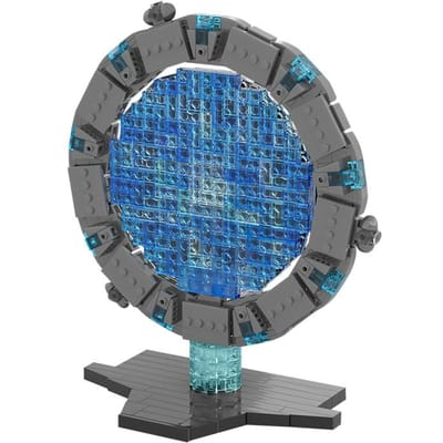 Gobricks MOC 486 stuks Stargate Atlantis Ruimtepoort Ruimte Bouwstenen Kunstmatige Satelliet Heelal Voertuig Blokken Speelgoed Ideaal Voor Jongens blue