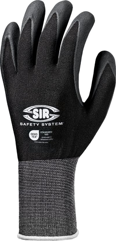 SIR SAFETY MAX GRIP Werkhandschoenen Zwart Tuinhandschoenen - Nitril - Antislip Ademend - 12 Stuks