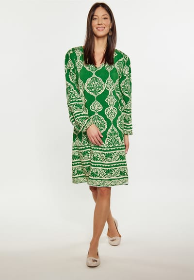 usha Jurk Dames groene crème
