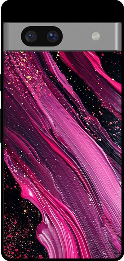 Smartphonica Telefoonhoesje voor Google Pixel 7 met marmer opdruk - TPU backcover case marble design - Paars Roze geschikt voor Google Pixel 7
