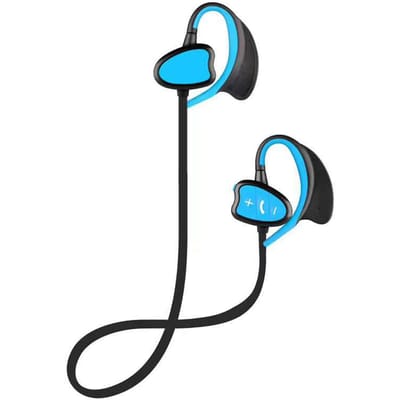 IPX8 waterdichte Bluetooth-koptelefoon voor zwemmen CSR draadloze stereoheadset met microfoonbas blauw