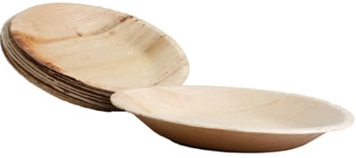 10x ronde borden van palmblad maat 23 cm