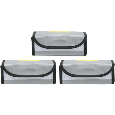 3 stuks Lipo Batterij Veilige Tas Brandwerend Explosieveilig Praktische Veilige Beschermtas voor Opslag Opladen white