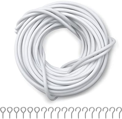 Multifunctioneel Gordijndraad met Haken - 30 Meter Set met 60 Ogen en Haken