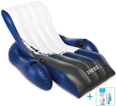 Intex - Luchtbed - Floating Recliner Lounge - Ingebouwde bekerhouders - 180 x 135 cm inclusief reparatiesetje