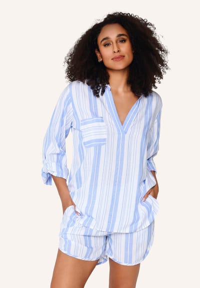 LingaDore Pyjama Blauwe Streep Blauw M