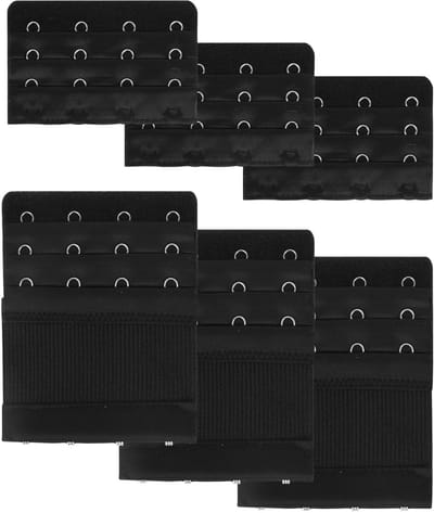 Dailygoods- Beha-verlenging 6 Stuks - Zacht/Comfortabel - Elastische Beha-bandverlenging - 4 Haken - 3 Rijen - Polyester - Bh-verlenger