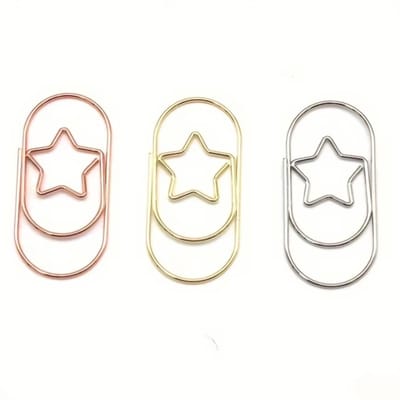 3 MEGA paperclips ster - 2.4 x 5 cm - kerst - kerstmis - december - leuk inpakken