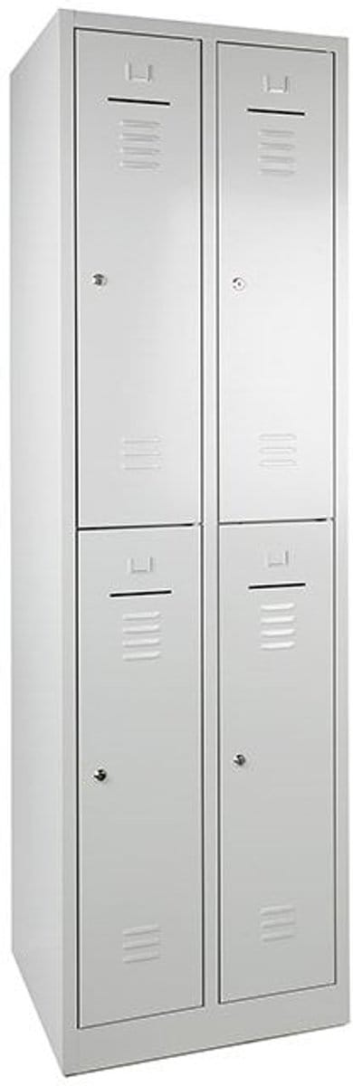 2 stuks - Lockerkast WRC 4 - Grijs/Grijs - Cilindersloten (2x2; 4-deurs)