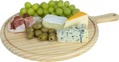 Krumble Tapasplank - Serveerplank - Borrelplank - Borrelplanken Hout - Kaasplank - Plank - Plankje - Snijplank - Bereidingsplank - Diameter 30 cm - Bruin