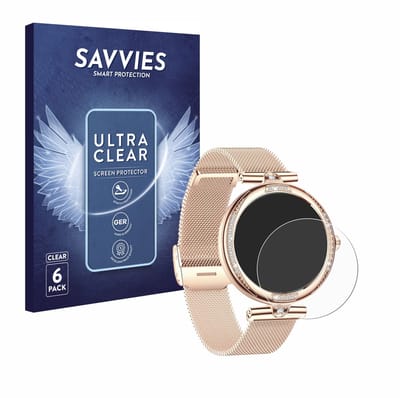 Savvies - Screenprotector voor Bekomiya Smartwatch 1.19" - Folie Beschermfolie transparant 6 Stuks