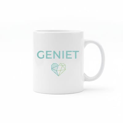 Geniet – Inspirerende Koffiemok met Hart Design 330 ml | Positief & Motiverend Cadeau voor Elke Dag