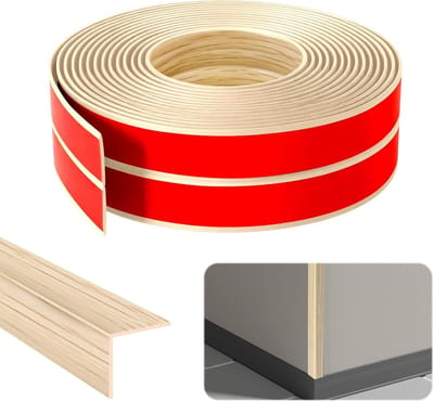 Zelfklevende Hoekstrip 3 cm x 12 m - Flexibele PVC Plinten voor Deuren, Ramen en Muren met Eikenhoutlook