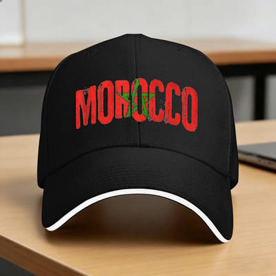 Marokkaanse Vlag Marokko Voetbal Baseballpet Outdoor Sport Hoge Kwaliteit Truckerpet Dames Heren Casual Print Snapback Pet One Size black