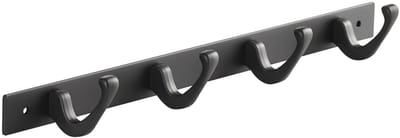 SOTECH Blackline FORTE-haakrail 345 mm met 4 haken zwart wandkapstok Garderoberail