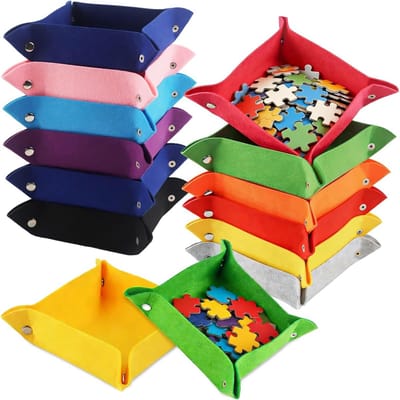 Puzzel Sorteerschalen - Opbergdozen Vilten - Puzzelstukjes Sorteren - Stapelbaar Ontwerp - Tot 2000 Stukjes - Kleurrijk