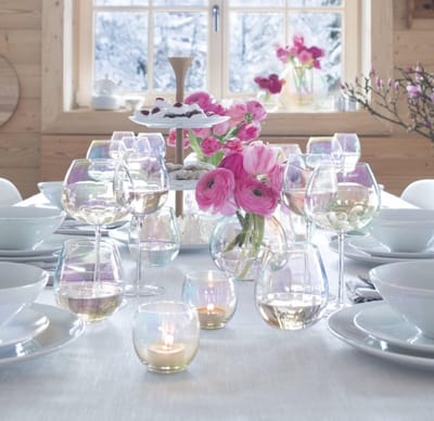 L.S.A. - Pearl Theelicht Houder 6,8 cm Set van 4 Stuks - Glas - Transparant -