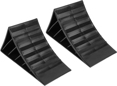 Rubberen Wielkeggen - Wielstoppers - Voertuig Stabiliseren - Weerbestendig Materiaal - 2 Stuks - Zwart