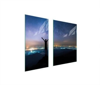 TMK ArtDeko - Glazen Beschermplaat - 75x52cm - Sterren - Veilig en Hygiënisch