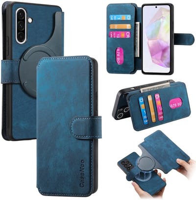 CaseNeo Hoesje - Geschikt voor Samsung Galaxy A36 Hoesje - CaseNeo 2-in-1 Book Case & Back Cover - Blauw