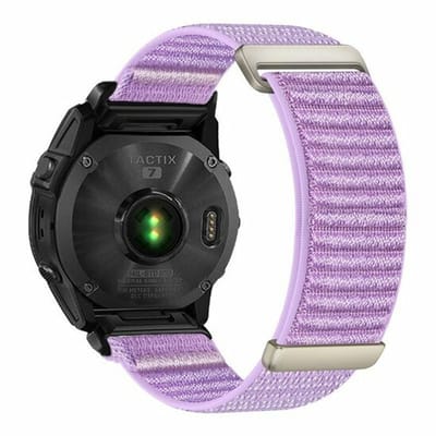 By Qubix - Geschikt voor Garmin bandje - 20mm Quickfit - Nylon Sport Loop bandje - Paars - Geschikt voor Garmin Fenix 7s/6s/5s / Instinct 2s / Epix Pro Gen 2 (42mm)