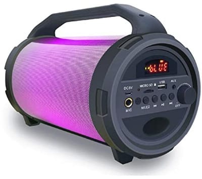 Draagbare Bluetooth Speaker met LED en Microfoon voor Karaoke, Perfect voor Feestjes en Buitengebruik