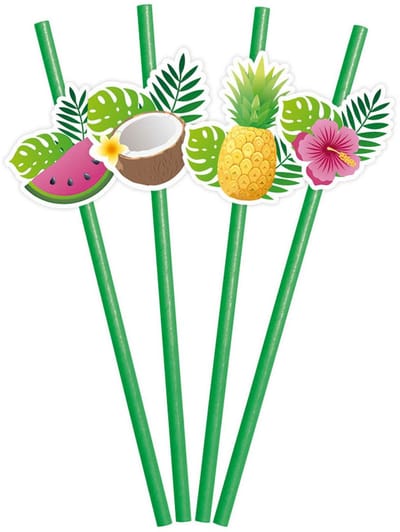 Globos Paper Straws Fruit Aloha - 6 pcs.