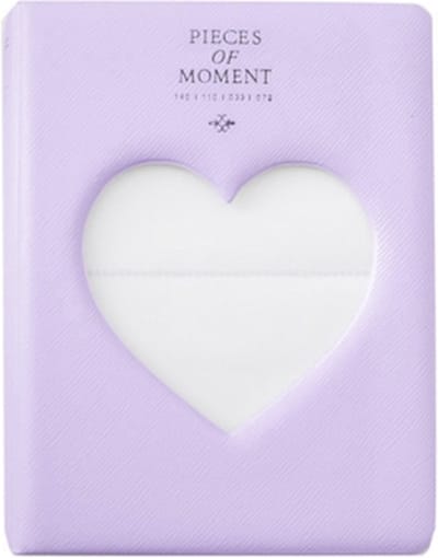 Holle Hart 64 Zakken Fotoboek Album Naam Kaarthouder voor Fujifilm Instax Mini 8/7s/70/25/50s/90 (Lichtpaars)